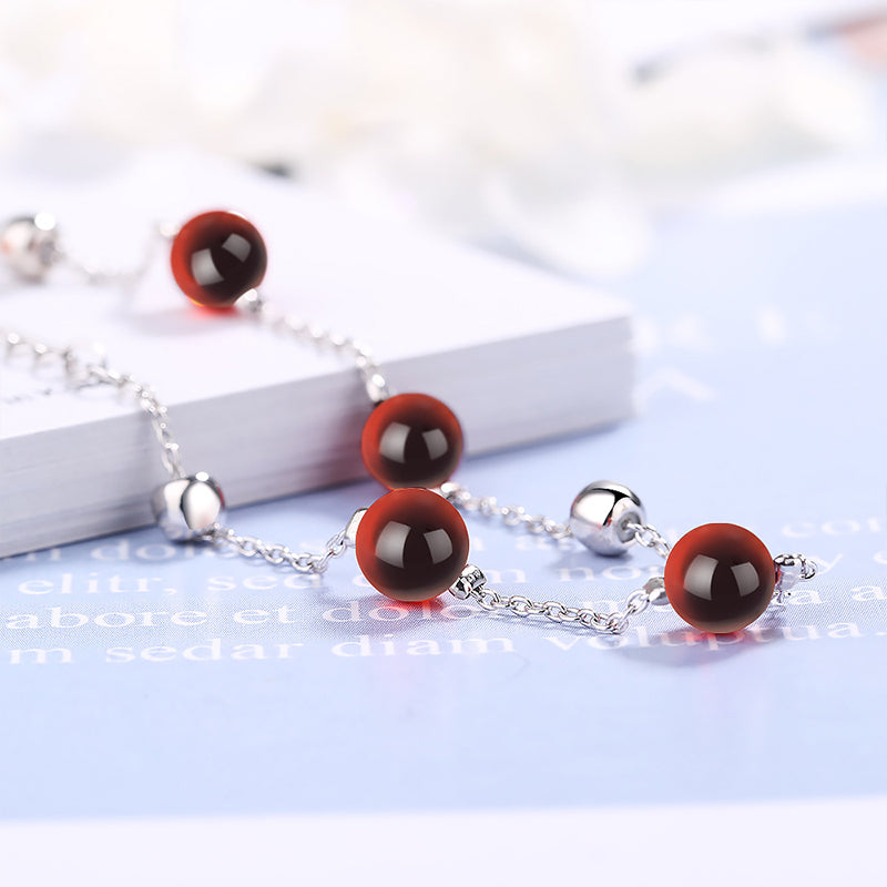 Wholesale Bracelet Copper Red Garnet Bracelet Women Korean Style OLY-BT-XZS005